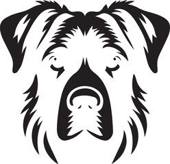 Black & White Silhouette Dog Vector | High-Quality Canine Clipart Design