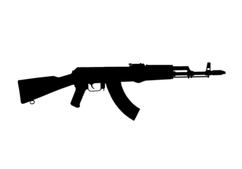 Isolated Silhouette of an Assault Rifle AK-47