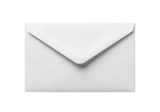 Isolated Simple White Envelope for Mailing and Correspondence