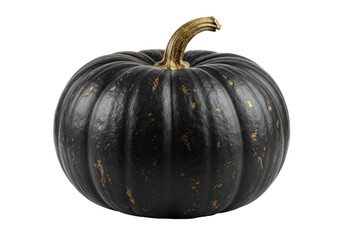 Isolated Black Pumpkin with Golden Flecks for Halloween
