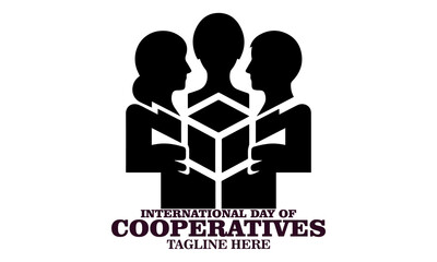 International day of cooperatives poster vector illustration and international day of cooperatives logo design