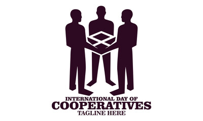 International day of cooperatives poster vector illustration and international day of cooperatives logo design