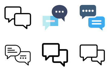 Chat Icons Set &ndash; Messaging, Communication, and Conversation Vector Collection