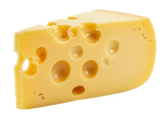 Isolated Slice of Swiss Cheese with Holes