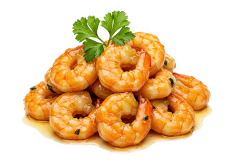Isolated Cooked Shrimps