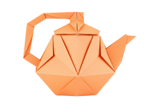 Isolated Origami Teapot