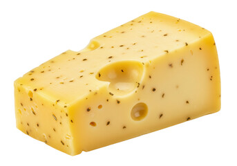 Isolated Wedge of Herb Cheese Flavorful Dairy Product