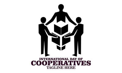 International day of cooperatives poster vector illustration and international day of cooperatives logo design