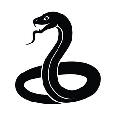 Minimalist Snake Head Raised Black Vector Silhouette