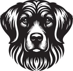 Black & White Silhouette Dog Vector | High-Quality Canine Clipart Design