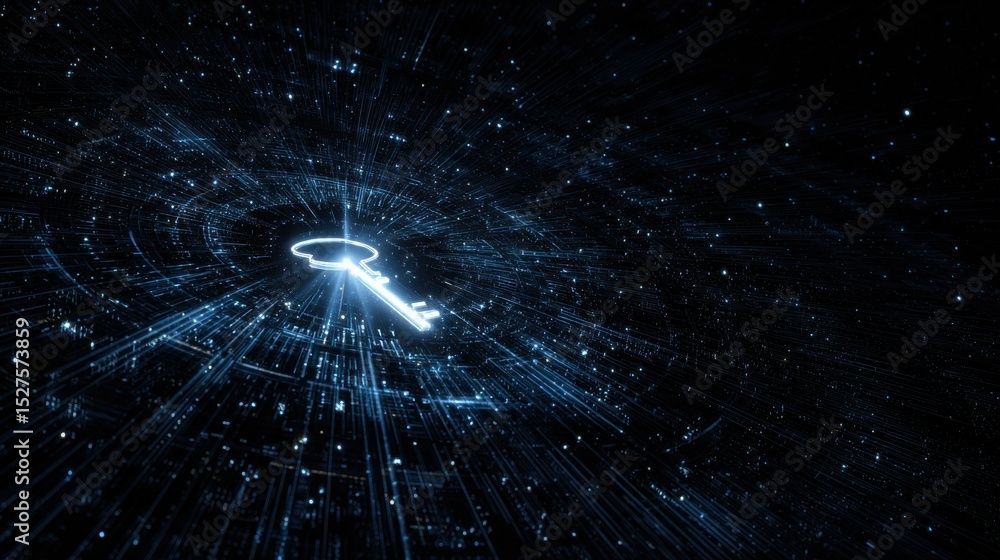 Aufkleber glowing_digital_key_unlocking_a_complex_data