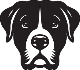 Black & White Silhouette Dog Vector | High-Quality Canine Clipart Design