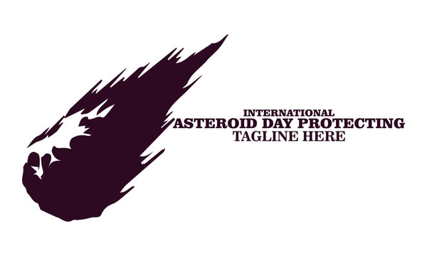 International asteroid day protecting vector illustration. Illustration Space, asteroids, planet earth protection concept logo background