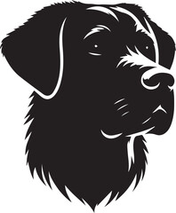 Black & White Silhouette Dog Vector | High-Quality Canine Clipart Design