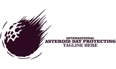 International asteroid day protecting vector illustration. Illustration Space, asteroids, planet earth protection concept logo background