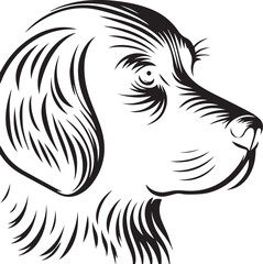 Black & White Silhouette Dog Vector | High-Quality Canine Clipart Design