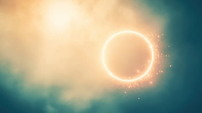 Glowing circle symbolizing unity and support, set against a soft gradient background, conveying harmony and connection