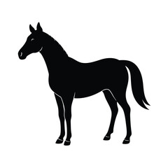 Simple Horse Minimalist Black Vector Silhouette