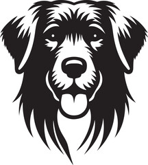 Black & White Silhouette Dog Vector | High-Quality Canine Clipart Design