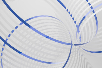 Elegant modern abstract background showcases metallic blue circular patterns on white background with 3d effect. 3D rendering. Harmonious geometric balance and shiny pattern for any design or product.