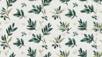Fototapeta premium seamless watercolor pattern with olive
