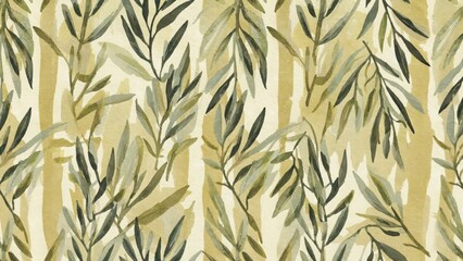 Naklejka premium seamless watercolor pattern with olive