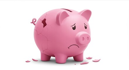 Obraz premium Sad cracked piggy bank