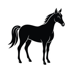 Simple Minimalist Horse Black Vector Silhouette