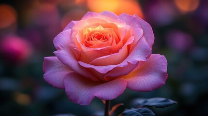 Radiant pink rose in soft focus