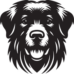 Obraz premium Black & White Silhouette Dog Vector | High-Quality Canine Clipart Design