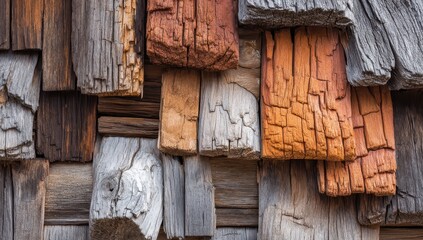 Wood planks in varied colors and textures