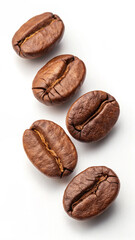 Naklejka premium coffee beans on white background