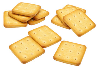 Isolated Crackers Crispy Savory Snack Stack