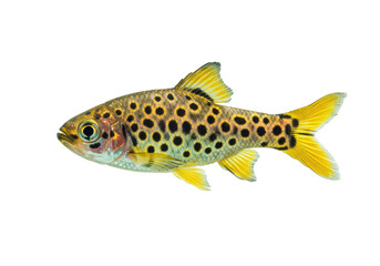 Isolated Detailed Spotted Barb Fish Freshwater Species