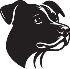 Black & White Silhouette Dog Vector | High-Quality Canine Clipart Design