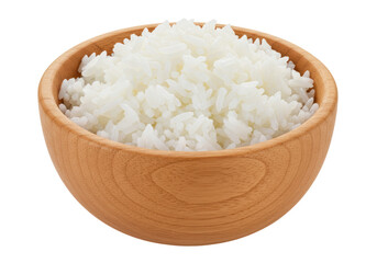 Isolated Bowl of Cooked Rice Steaming Asian Cuisine Staple