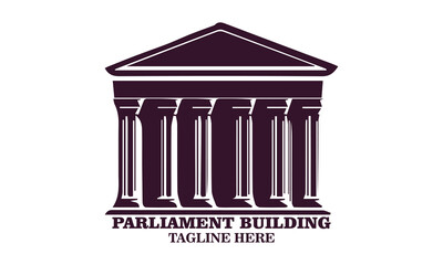 Vector illustration of the parliament building, poster or template for International Day of Parliamentarism and logo background