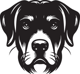 Black & White Silhouette Dog Vector | High-Quality Canine Clipart Design