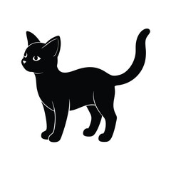 Simple Generic Kitten Minimalist Black Vector Silhouette