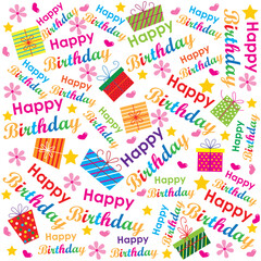 Happy birthday card with colorfull text