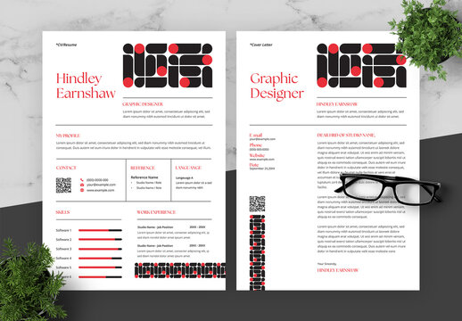 Black And Red Resume And Cover Letter