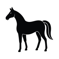 Simple Horse Minimalist Black Vector Silhouette