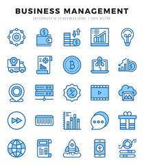 Business Management Two Color icons collection. 25 icon set in a Two Color design.
