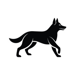 Simple German Shepherd Minimalist Black Vector Silhouette