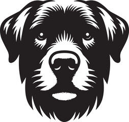 Black & White Silhouette Dog Vector | High-Quality Canine Clipart Design