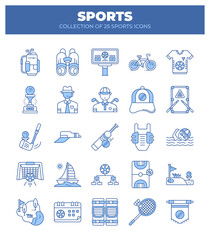 Collection of 25 Sports Icons.  A Visual Guide to Various Sports and Activities