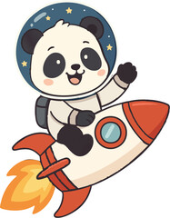 Astronaut Panda on Rocket © Artistry Hub