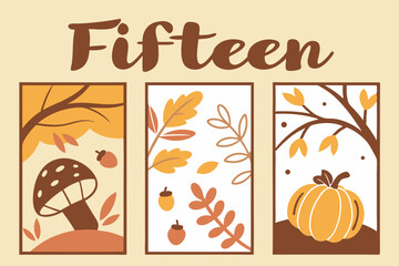 Autumnal fifteen three fall themed illustrations