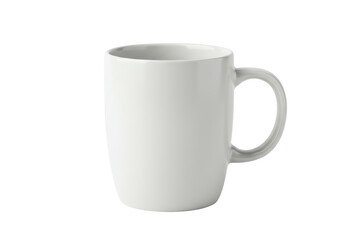 Isolated Simple White Ceramic Coffee Mug