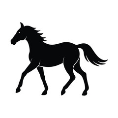 Simple Minimalist Horse Black Vector Silhouette